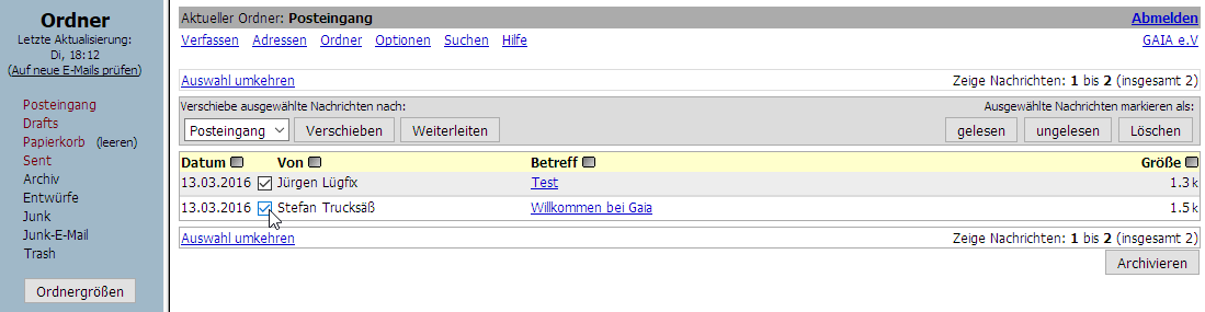 Webmail Archivierung