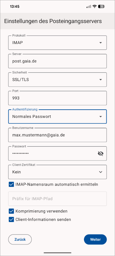 Thunderbird Posteingangsserver