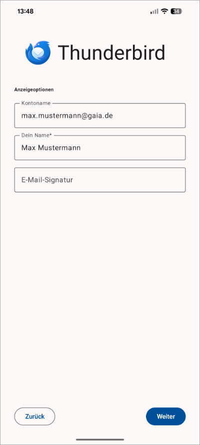 Thunderbird Anzeigeoptionen